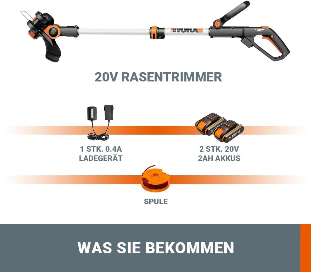 WORX WG163E Akku Rasentrimmer 20V