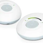 Alecto DBX110 Babyphone Audio - digitales Babyphone mit DECT - 300 m Reichweite - kompaktes Design - LED Lautstärkeskala - VOX Funktion - strahlungsarm - weiß