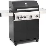 TAINO BLACK 4+1 Gasgrill 4 Brenner mit Seitenbrenner und Keramik Sear-Burner Seitenkocher Matt Schwarz
