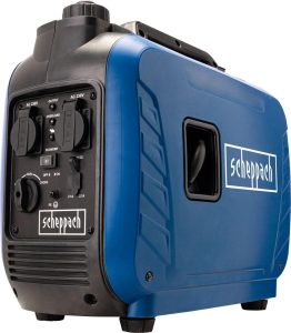 Scheppach Inverter Benzin Stromerzeuger SG2500i Stromgenerator Notstromaggregat | mit Invertertechnik für sensibler Elektronik | 2000W Leistung | Steckdosen 2x 230V / 2x USB Typ A | 64,1dB Generator
