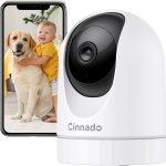 Cinnado Überwachungskamera Innen - 2K 3MP Babyphone mit Kamera, 360 Grad WLAN Indoor Hundekamera mit APP, Bewegungserkennung, Nachtsicht, kompatibel mit Alexa, D1