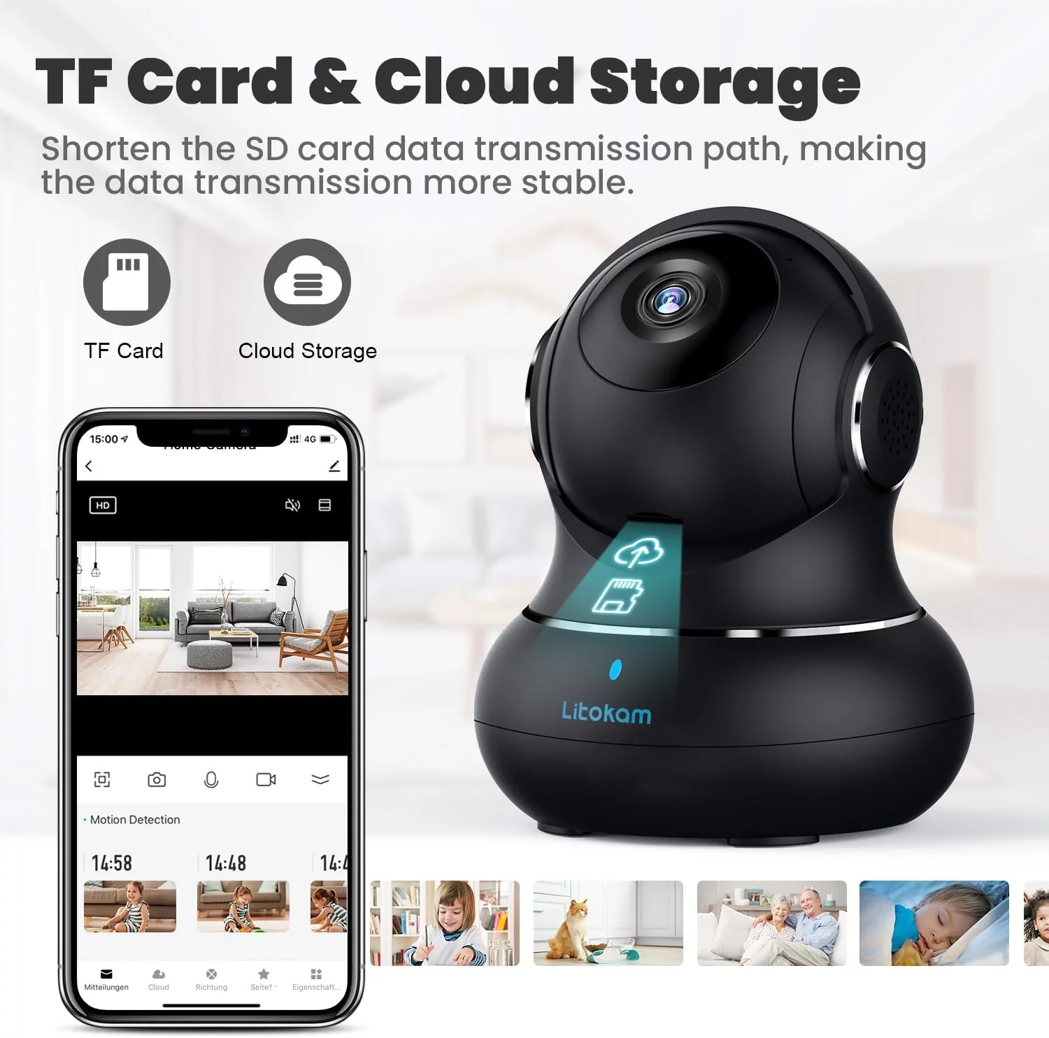 Little elf Überwachungskamera, 2K Babyphone mit Kamera