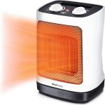 Pro Breeze 2000W Mini Keramik Heizlüfter energiesparend mit automatischer Oszillation, Zwei Leistungsstufen, Kleine Elektroheizung leise für Wohnzimmer, Büro, Terasse - Weiß