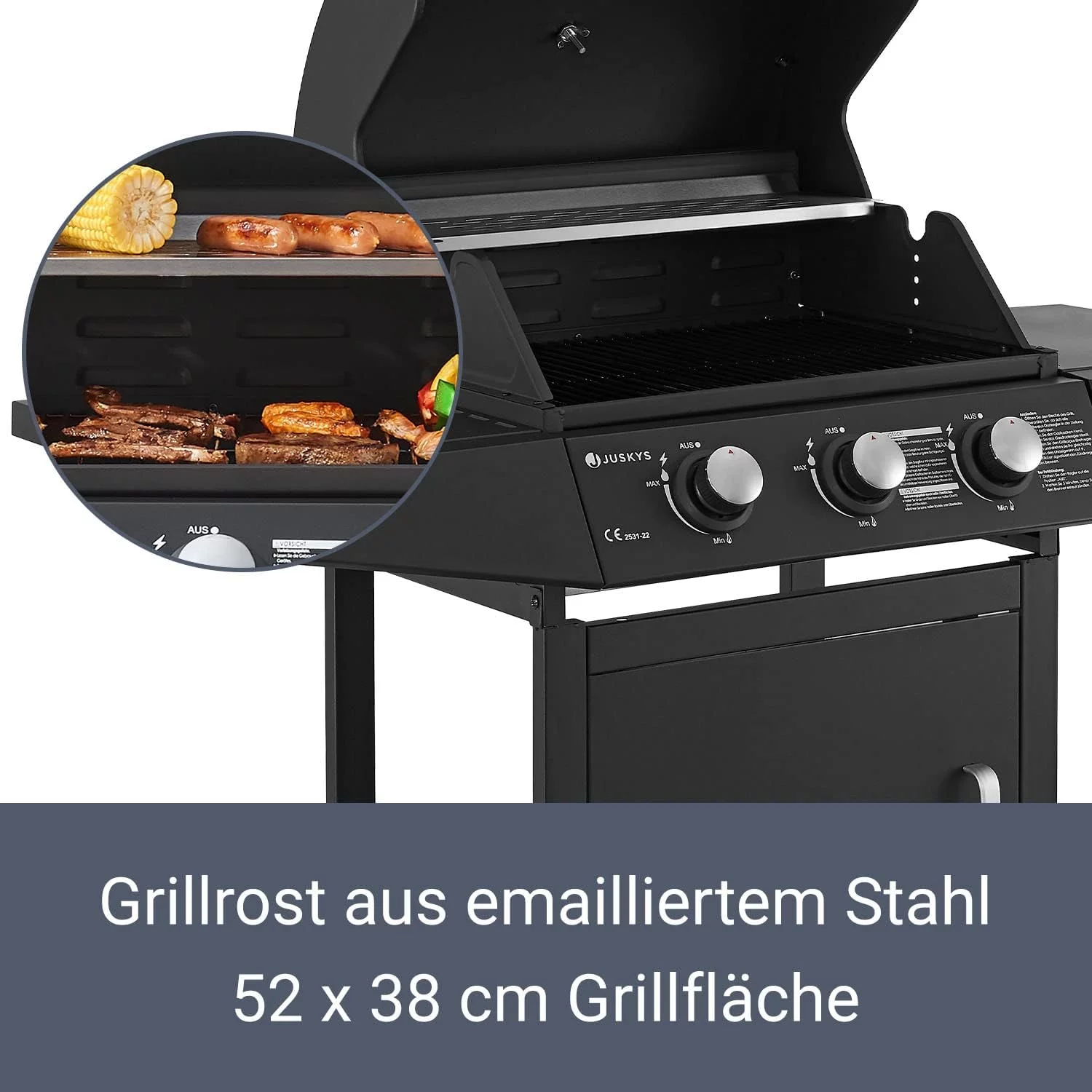 Juskys BBQ Gasgrill Louisiana 3 Brenner 8,1 kW