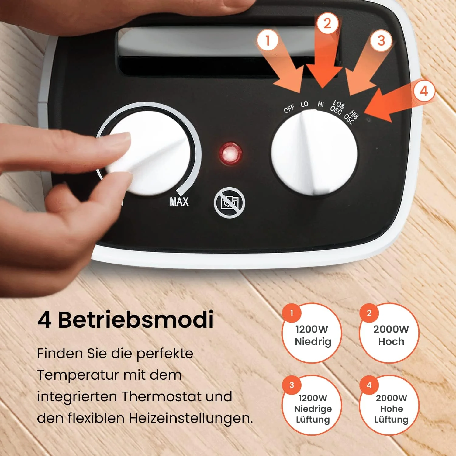 Pro Breeze 2000W Mini Keramik Heizlüfter energiesparend