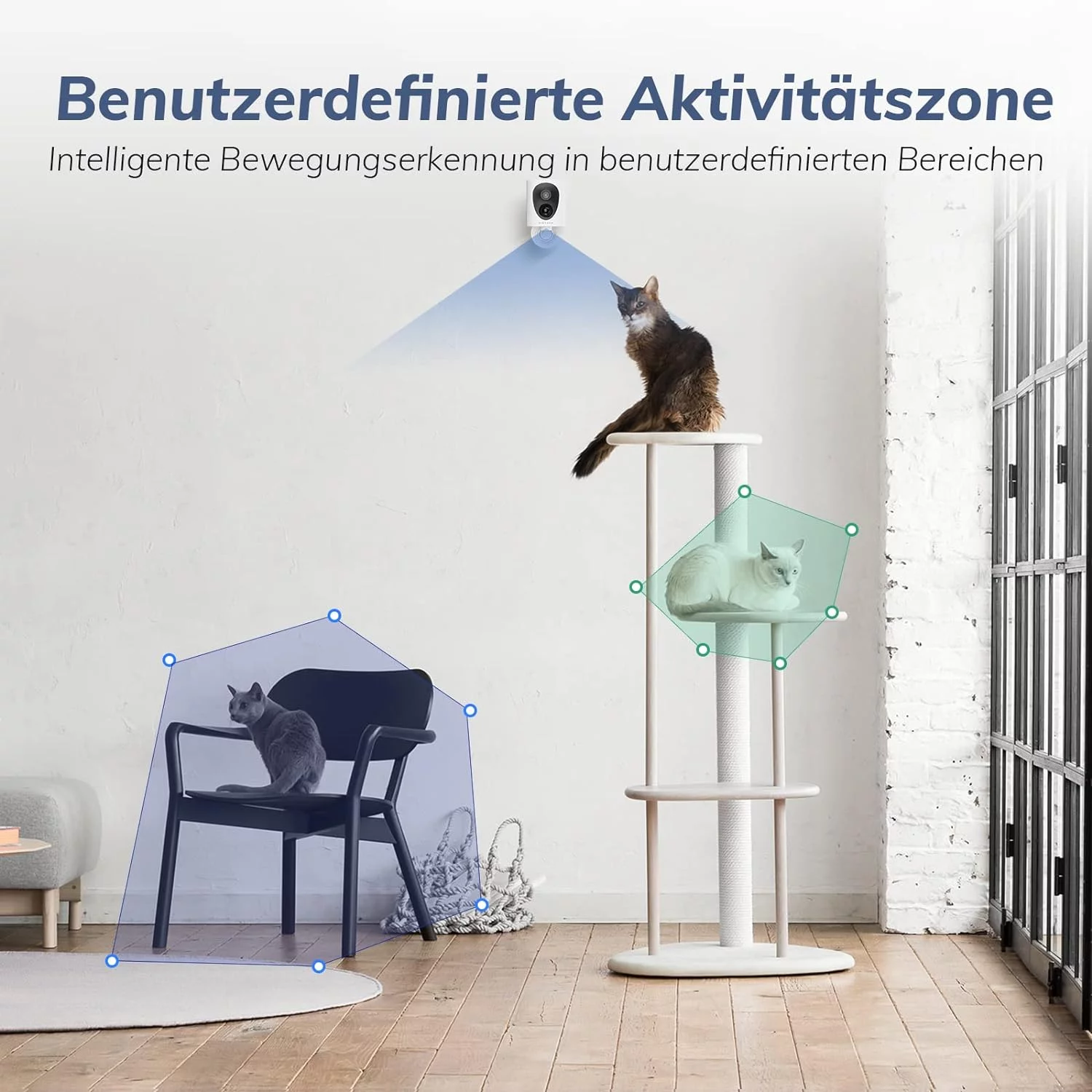 virtavo Überwachungskamera Aussen Akku WLAN HD 1080P