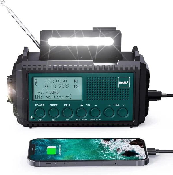 Kurbelradio DAB+/DAB/UKW mit 5000mAh Akku