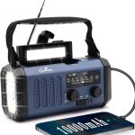 Tragbares Solarradio,Dynamo Kurbel Notfallradio mit 10000mAh Power Bank für USB Anschluss, batteriebetriebenes AM FM Radio,3 Modi LED Taschenlampe,laute SOS Sirene,Beste Outdoor Camping Überlebens Kit