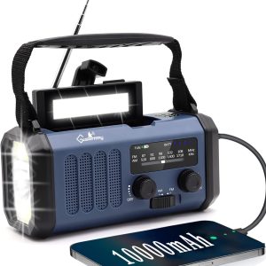 Tragbares Solarradio,Dynamo Kurbel Notfallradio 10000mAh