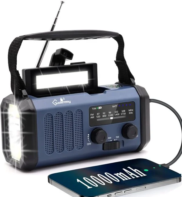 Tragbares Solarradio,Dynamo Kurbel Notfallradio 10000mAh