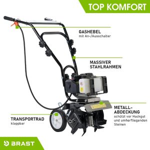 BRAST® Benzin Motorhacke Gartenfräse 1,9kW