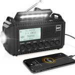 DAB/DAB+/UKW Digitalradio mit Eingebaute 5000mAh Akku Solar Radio Notfallradio mit USB Handyladefunktion Camping Radio mit LED Taschenlampe Leselampe SOS Alarm Tragbares Kurbelradio für Outdoor