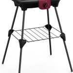 Tefal Easygrill Elektrischer Standgrill | BG90F5 | Mit Standfüßen Für Draußen | Auch Als Tischgrill Drinnen verwendbar | 2300 W | 870cm² Grillfläche | Leichte Reinigung | schwarz/Burgunderrot