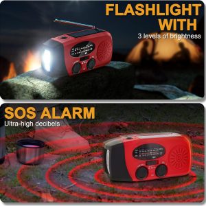 AOKBON Solar Radio Tragbare Radios Kurbelradio