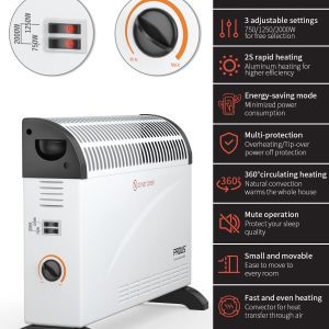 PROUS 2000W Konvektor Heizung Energiesparend