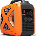 AIVOLT Inverter Stromerzeuger 1900 Watt Stromgenerator Notstromaggregat Benzin leise Stromaggregat für Campen, Festivals, Boote, Baustellen, mit 2 USB und two 230 V Steckdosen Schwarz-gelb