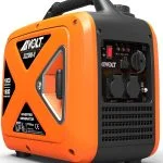 AIVOLT Inverter Stromerzeuger 1900 Watt Stromgenerator Notstromaggregat Benzin leise Stromaggregat für Campen, Festivals, Boote, Baustellen, mit 2 USB und two 230 V Steckdosen Schwarz-gelb