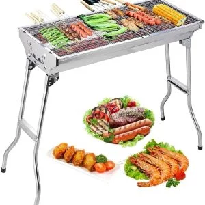 Uten Edelstahl BBQ Holzkohlegrill Räuchergrill Faltbar