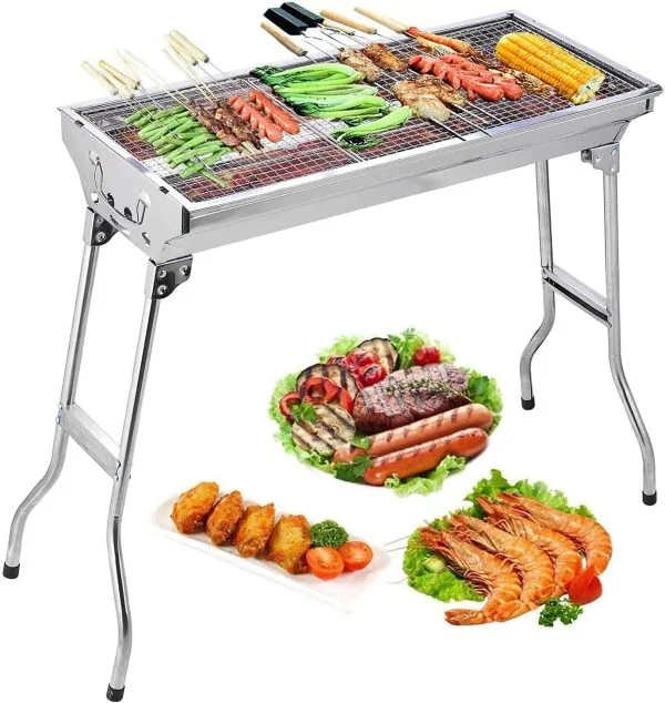 Uten Edelstahl BBQ Holzkohlegrill Räuchergrill Faltbar
