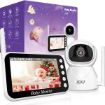 OBVHNUA Babyphone mit Kamera 4,3 Zoll Video-Babyphone 720p 2000mah-Akku einlegbare SD-Karte 10x Digitalzoom Zwei-Wege-Audio VOX-Modus Nachtsicht Temperaturüberwachung Schlaflied Wecker