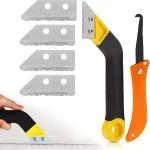 Carreuty Fugenentferner Werkzeug, Fliesenfugen-Handsäge, abgewinkelter Fugenreiniger, mit 5 Ersatzklingen für die Fliesenreinigung
