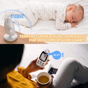 Babyphone mit Kamera Tragbares Vox-Funktion Temperatursensor