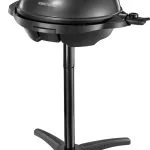 George Foreman Grill 2in1 Elektrogrill [Testsieger]: Standgrill & Tischgrill (Innen- & Außennutzung, Balkon & Küche, Ø44,5cm, Temperaturanzeige, Fettauffangschale, 2400W) Kugelgrill 22460-56