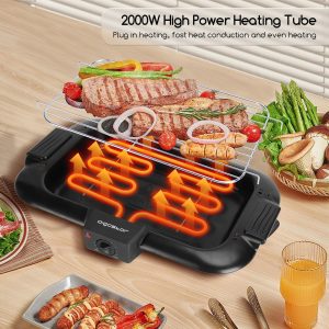 Aigostar Elektrogrill Elektrischer BBQ Grill 2000 Watt