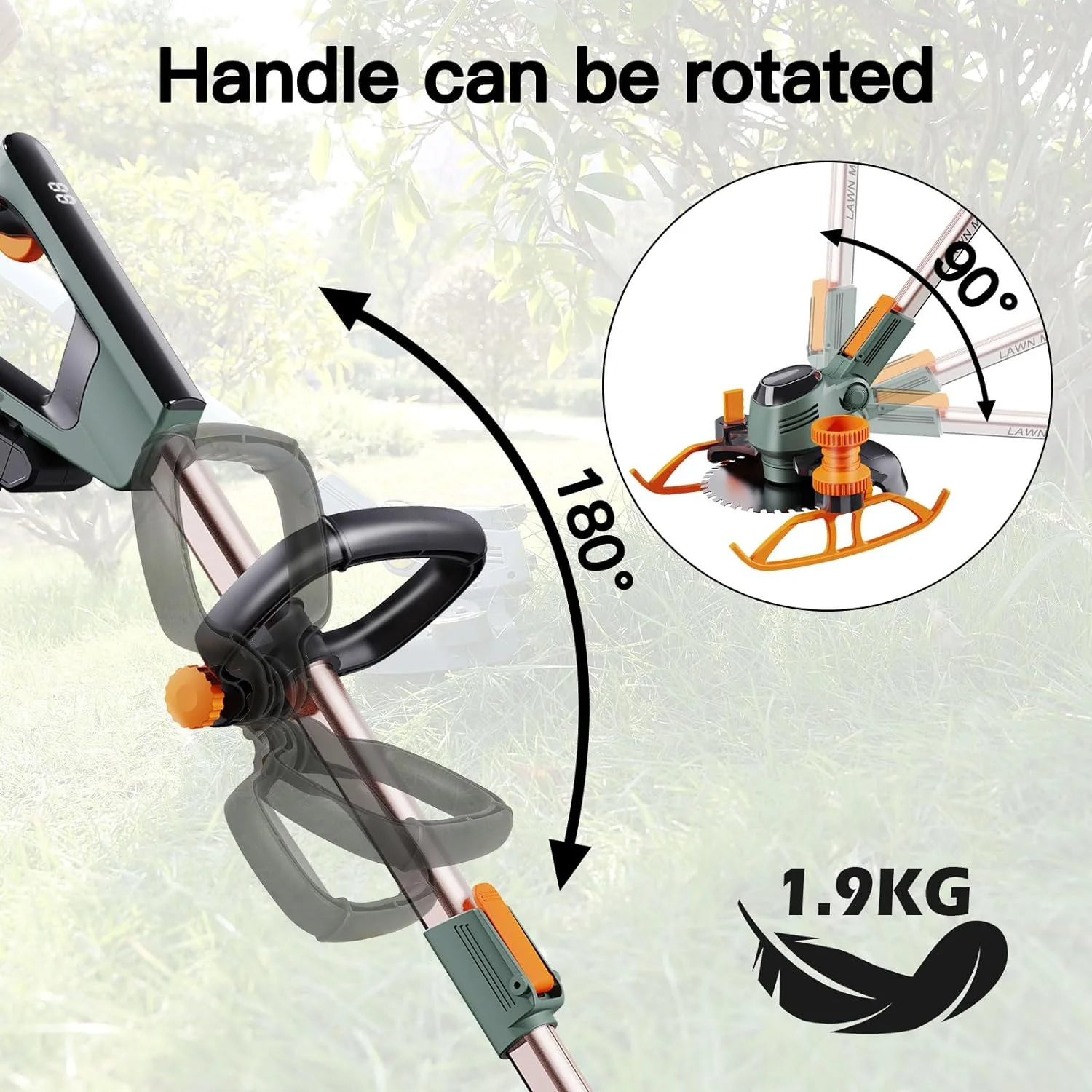 YUEWXTER Akku Rasentrimmer 2 x 6.0A Akku