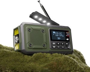 Acta Berg Kurbelradio DAB+/UKW | Notfallradio mit Kurbel & 5000 mAh Akku | Solar Radio mit Wecker | Handkurbel Blackout Notfallausrüstung | Als Taschenlampe & Ladegerät | SOS
