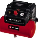 Einhell Kompressor TC-AC 190/6/8 (1,2 kW, max. 8 bar, 190 L/min Ansaugleistung, 6 Liter Tank, ölfreie Pumpe, Manometer, Schnellkupplung)