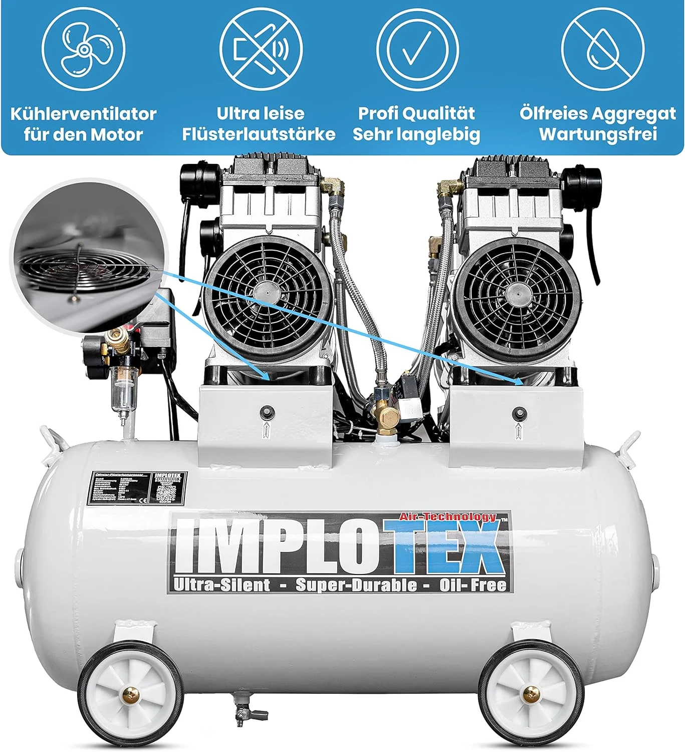 IMPLOTEX 3000W 4PS Silent Flüsterkompressor