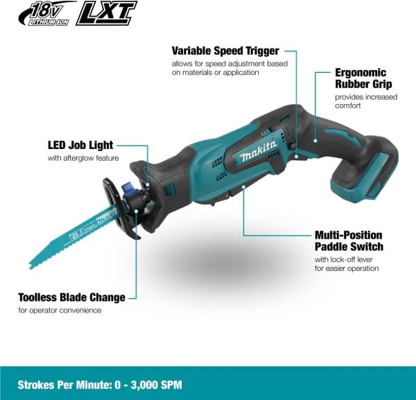 Makita DJR183Z Akku-Reciprosäge 18,0 V