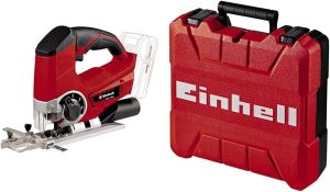 Einhell Akku Stichsäge TE-JS 18 Li Solo Power X-Change (Lithium Ionen, 18 V, max. 80 mm, 4-Stufen Pendelhub, Absaugadapter) + Koffer E-Box S35 (für universelle Aufbewahrung von Werkzeug und Zubehör)
