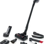 Bosch Akku-Staubsauger Unlimited Gen2 Serie 8 BSS825CARP, beutellos, bis 45 Min Laufzeit, austauschbarer Akku, Schnellladegerät, Flexibler Verlängerungsschlauch, XXL-Polsterdüse, Fugendüse, schwarz