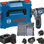 Bosch Professional 12V System Akku Bohrschrauber GSR 12V-15 FC - FlexiClick System (inkl. 2x 2.0 GBA 12V Akku, Ladegerät, 4x Aufsätze, 40-tlg. Zubehör-Set 40, L-BOXX) - Amazon Exclusive Set Set