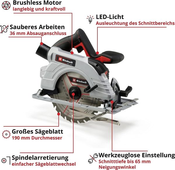 Einhell Professional Akku-Handkreissäge 18 V, Ø190 mm