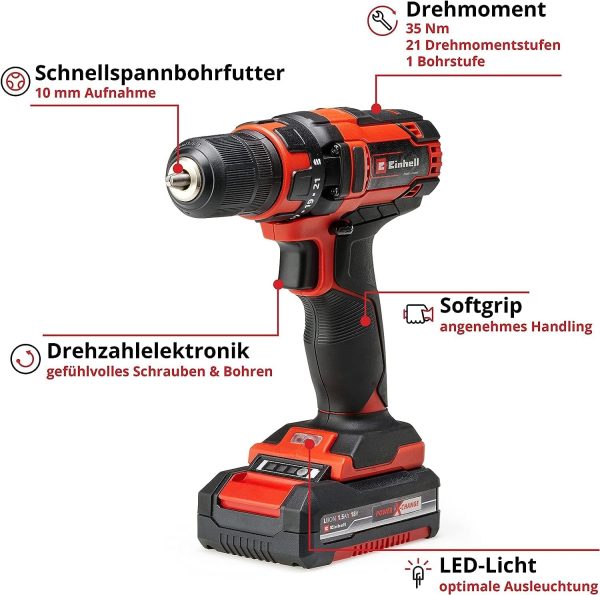 Einhell Akku-Bohrschrauber TC-CD 18/35 Li