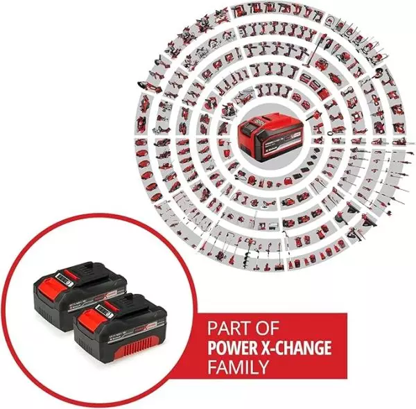 Original Einhell Akku PXC-Twinpack 4,0 Ah Power X-Change (Li-Ion, 18 V, 2x 4,0 Ah, für alle PXC-Geräte geeignet, proaktives Batteriemanagement, situativ angepasste Ladezyklen) – Bild 2