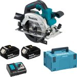 Makita DHS660RTJ Akku-Handkreissäge 57 mm 18 V 5,0 Ah, 2 Akkus + Ladegerät im MAKPAC Bunt