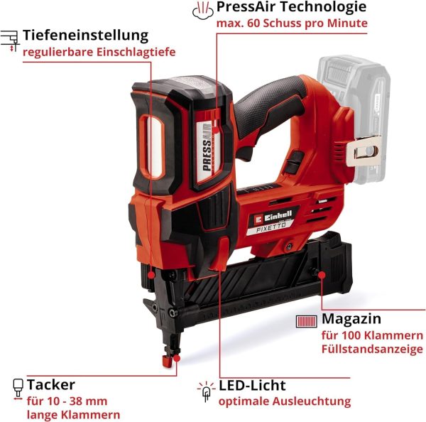 Einhell Professional Akku-Tacker FIXETTO 18/38