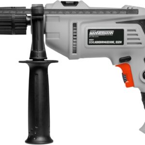 Brüder Mannesmann Schlagbohrmaschine, 650 Watt - Schlagbohrer mit 13 mm Schnellspannbohrfutter, Tiefenanschlag und Handgriff - kabelgebunden, mit Rechts- / Linkslauf - Schwarz, Grau - M12507