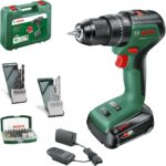 Bosch Akku Schlagbohrschrauber UniversalImpact 18V-60 (Bohren und Schrauben in Holz und Metall oder Schlagbohren in Mauerwerk; 42 Bohrer; 2,0Ah Akku; 18 Volt System; im Koffer) – Amazon Edition