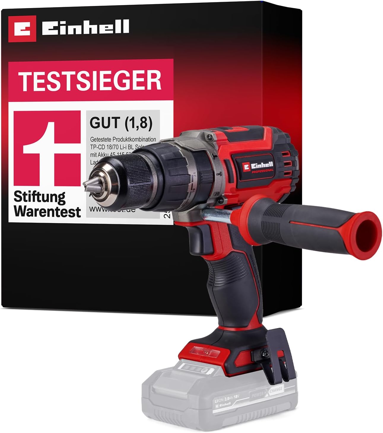 Einhell Professional Akku-Schlagbohrschrauber TP-CD 18/70 Li-i BL - Solo Power X-Change (18 V, Brushless, 70 Nm, Schlagbohrfunktion, 13 mm Bohrfutter, 2 Gang, ohne Akku)