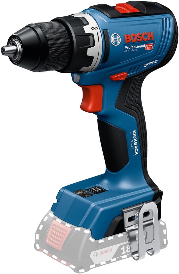 Bosch Professional 18V System Akku-Bohrschrauber GSR 18V-65 (bürstenloser Motor, Kopflänge 166)