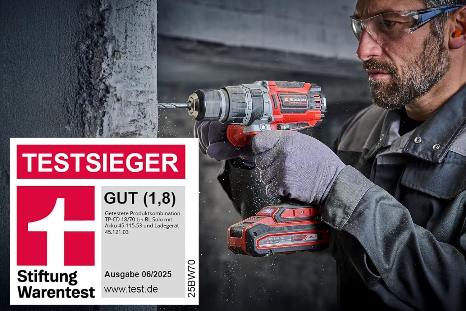 Einhell Professional Akku-Schlagbohrschrauber TP-CD 18/70 Li-i BL - Solo Power X-Change (18 V, Brushless, 70 Nm, Schlagbohrfunktion, 13 mm Bohrfutter, 2 Gang, ohne Akku) – Bild 2