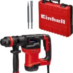 Einhell Abbruchhammer TE-DH 5 (5 J, SDS-plus-Werkzeugaufnahme, schwingungsgedämpfter Handgriff, flexibel einstellbarer Zusatzhandgriff, inkl. E-Box) Rot/Schwarz