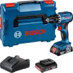 Bosch Professional 18V System Akku Bohrschrauber GSR 18V-45 (Drehzahl 1.900 min⁻¹, inkl. 2x 2.0Ah Akku, Ladegerät GAL 18V-20, L-BOXX)