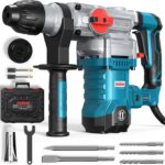 ENEACRO SDS-Plus Bohrhammer, 1500W 6Joule Abbruchhammer 6 Variable Geschwindigkeit 0-920U/Min mit 4 Funktionen, Anti-Vibrationsgriff und Sicherheitskupplung, 32 mm Bohrleistung in Beton