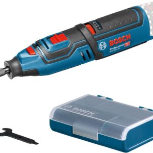 Bosch Professional 12V System Akku Rotationswerkzeug GRO 12V-35 (inkl. Schlüssel, Spannzange, Trennscheibe, Zubehör Box, Einlage, ohne Akku/ Ladegerät)